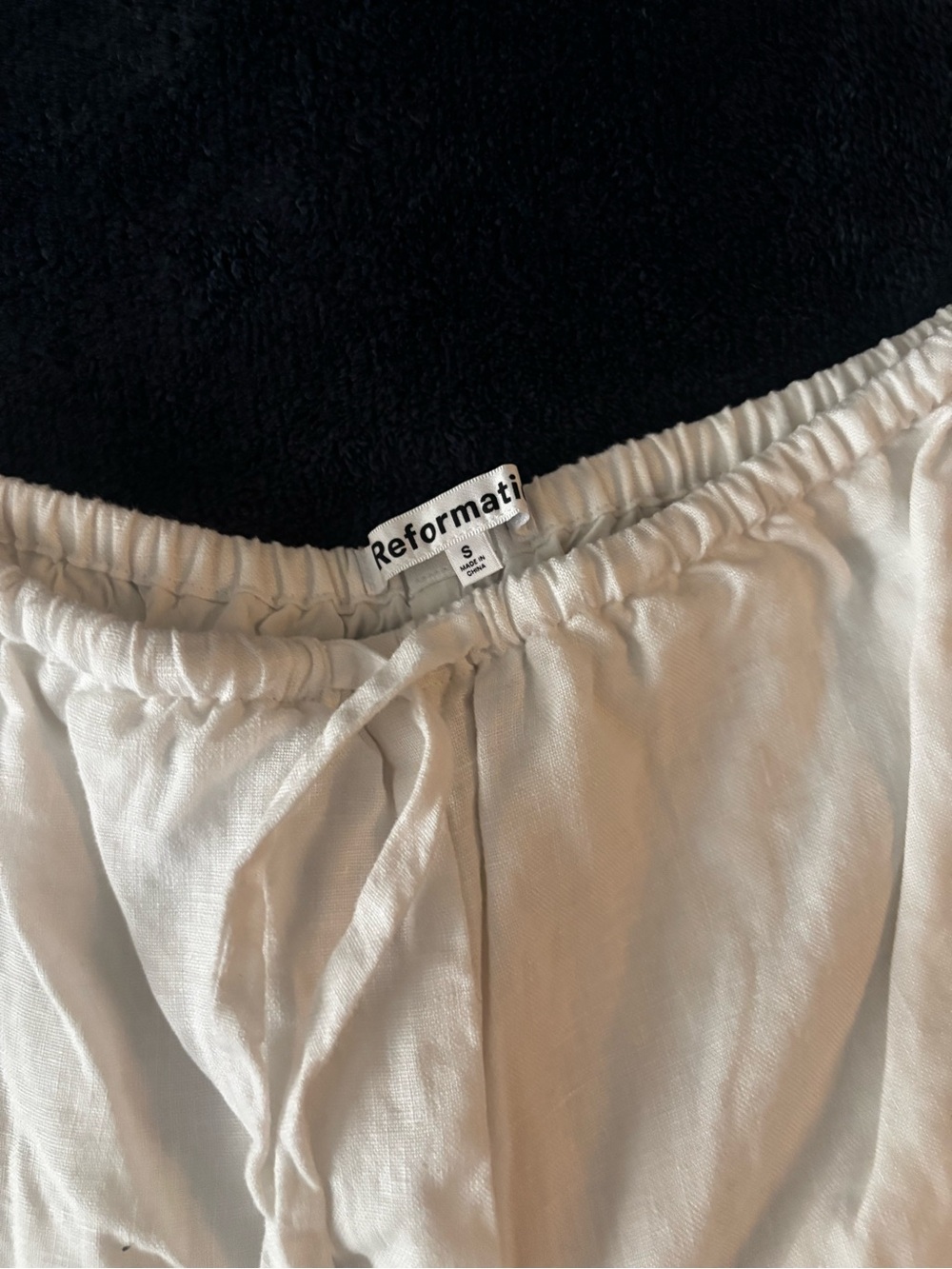 Reformation White 100% Linen Pants